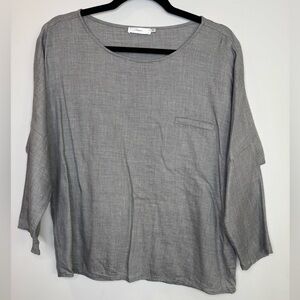 Filippa K Gray Relaxed shoulder tencel wool Blend top minimalist neutral XS